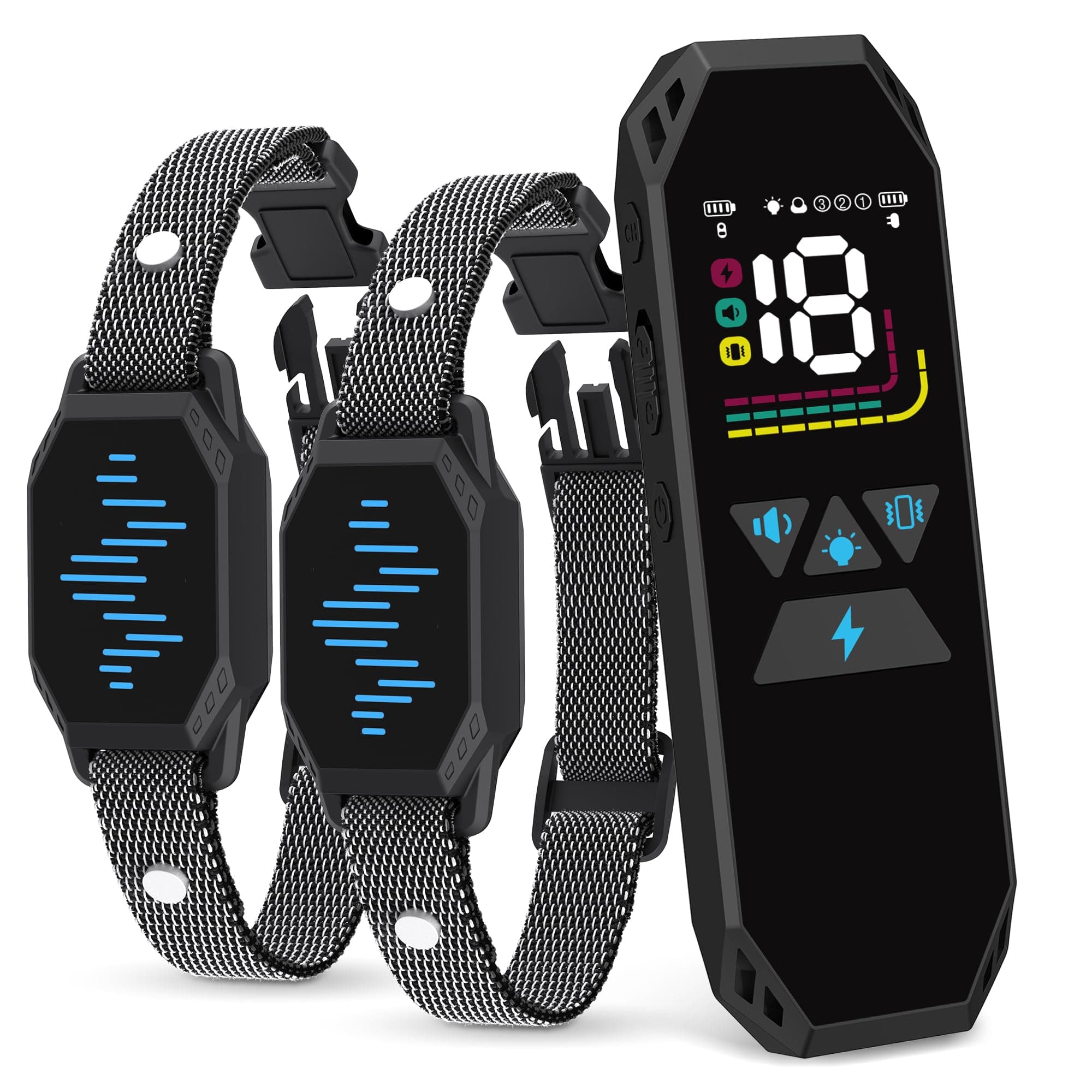 Dog Training Collar, Shock Collars for Dogs with Remote 2 Pack, 4 Training Modes with Rechargeable, 2500ft, IP67 Waterproof for All Breeds, Sizes Small Medium Large