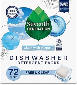Dishwasher Detergent Packs, Fragrance Free, 73 Count (Packaging May Vary)