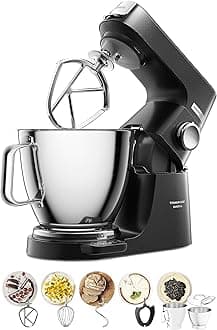 Stand Mixer Metal Body Kitchen Machine TITANIUM CHEF BAKER XL with Built-in Weighing Scale, DuoBowl (7L + 5L SS Bowl), K-Beater, Whisk, Dough Hook, Creaming Beater KVL85.004BK Black
