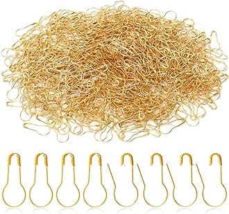 1000 Pieces 22mm/0.87 Inch Clothing Tag Pins Metal Gourd Safety Pins Bulb Pin Calabash Pin Bead Needle for DIY Craft Home Accessories,Golden