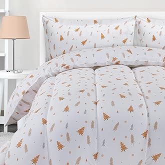 Utopia Bedding All Season Pine Tree Comforter Set with 2 Pillow Cases, 3 Piece Soft Brushed Microfiber Kids Bedding Set for Boys/Girls, Machine Washable (Twin)