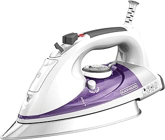 IR1350S Professional Steam Iron with Stainless Steel Soleplate and Extra-Long Cord, Purple