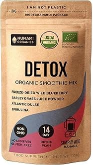 – Organic Detox Blueberry Smoothie Mix with Healthy Spirulina, Atlantic Dulse and Barley Grass Juice Powder, Premium Quality Superfood