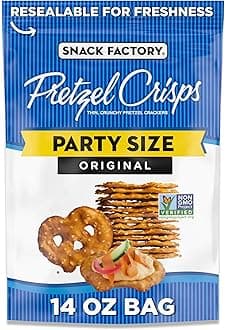 Original Pretzel Crisps, Non-GMO, 14 oz Party Size Bag