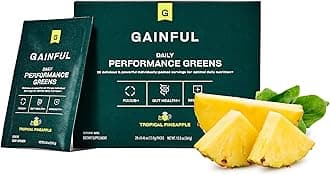 Daily Performance Greens Powder, Coconut Pineapple, Gut Health, Energy, Focus and Immune Support with L Theanine, Organic Greens, Chlorella, Ginger, Green + Adaptogen Drink Mix, 28 Packets
