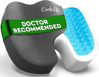 ComfiLife Premium Gel + Memory Foam Seat Cushion – Doctor Recommended Office Chair Cushion, Car Seat Cushion – Chair Cushions for Back & Sciatica Pain Relief – Seat Cushions for Office Desk (Charcoal)