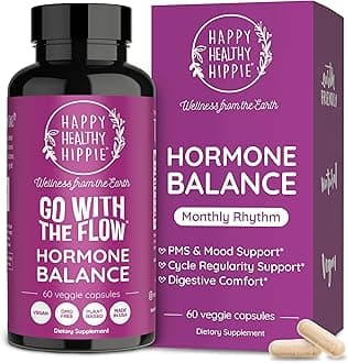 Happy Healthy Hippie Hormone Balance for Women — PMS Support & PMDD, Mood, Cycle Regularity — Chasteberry Supplements with Maca, Dong Quai, Black Cohosh — Vegan, Non-GMO, 60 Capsules