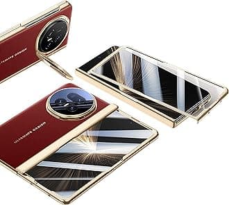 Case for Honor Magic V5, Built-in Screen Protector, Camera and Hinge Protection, Creative Stand, Leather Drop-Proof Phone Case (Red)