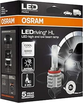 OSRAM LEDriving HL Gen2, ≜H11, Led Car Lights, High And Cross Lights, 6000K, off-road use only, Folding Carton box (2 lamps)
