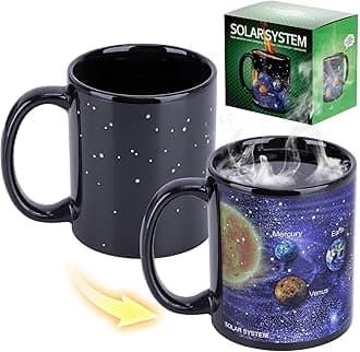 Antner Magic Coffee Mug Solar System Ceramic Heat Sensitive Color Changing Cup,12 oz