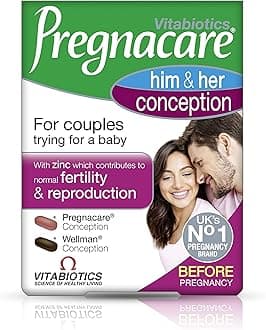 Pregnacare Conception Support for Couples - Pregnancy Vitamins - UK's No.1 Pregnancy Brand. Greater Prenatal Care for Women, Supplement with Added Omega-3 DHA for Normal Brain and Eye Development