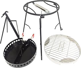 Outdoor Cooking Set - Dutch Oven Tools Set - Charcoal Holder & Cast Iron Grill Accessories - Camping Grill Set - Outdoor Cooking Essentials - Camp Kitchen Equipment - (4 Piece Set)