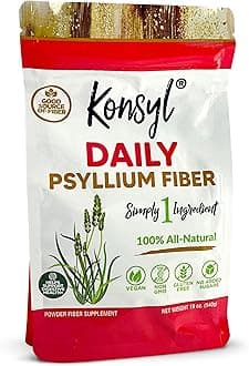 Daily Psyllium Fiber Powder - 19oz, 90 Servings, Natural Unflavored Soluble Dietary Fiber Supplement - Psyllium Husk Prebiotic for Digestive Support and Gut Health - Sugar Free, Keto & Vegan