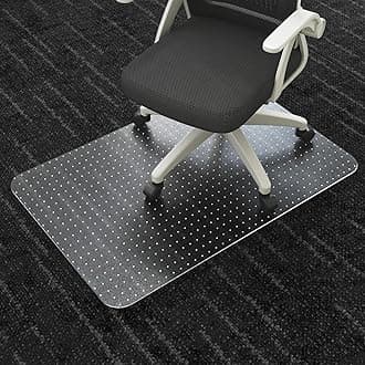 SHAREWIN Office Chair Mat for Carpet Floors, 48" x 30" Clear Desk Chair Mats for Low Pile Carpeted Protector, Sturdy PVC Computer Chair Mats Anti-Slip and Easy to Clean for Home & Office