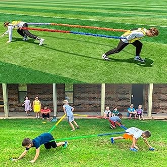 Elastic Fleece Cooperative Stretchy Band Integrations Dynamic Movement Exercise Stretchier Latex 12 Feet Creative Moving Prop for Group Activities Special Needs Large Motor Coordination