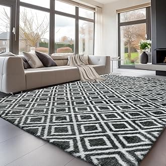 Sour Lemon Rugs Living Room 120x160cm, Grey Area Rugs for Bedroom, Washable Anti Slip Extra Large Shaggy Soft Rug Fluffy Modern Floor Carpets Mat Beside Carpet for Kids Living Room