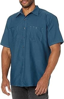 RedKap Men's Industrial Work Shirt, Regular Fit, Short Sleeve Utility Button