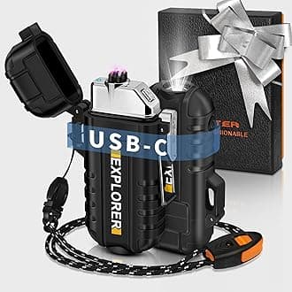 Lafagiet USB-C Rechargeable Lighter, Dual Electric arc, Waterproof, Flame-Less, Windproof Plasma lighters for Grill, Survival, Camping, Candle