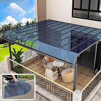 Transparent Polycarbonate Roofing Sheet, Outdoor Patio Greenhouse Panels, UV Rain Protection Rain Pergola Roof Panels, for Patios, Partitions, Etc, Roof(Blue,2X 29.5ft)
