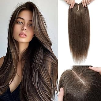Hair Toppers for Women Real Human Hair,Hairs Toppers for Women No Bangs Top Hairs Extensions/Pieces for Thinning Haisr Upgrade Big Base 20inch
