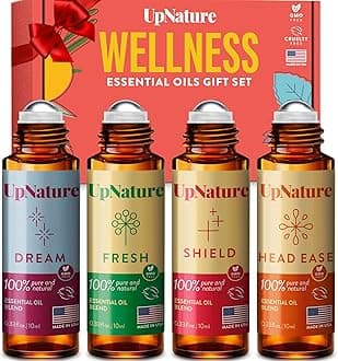 Essential Oils Roll On Set (4 Pack) Wellness Sleeping Immunity Gift Aromatherapy Oil - Self Care Gifts for Women