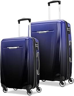 Winfield 3 DLX Hardside Expandable Luggage with Spinners, 2PC SET (CO/MED), Royal Blue Ombre