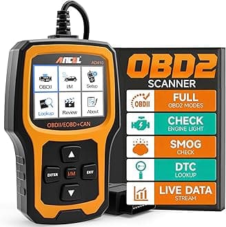 AD410 Enhanced OBD2 Scanner, Vehicle Code Reader for Check Engine Light, Automotive OBD II Scanner Fault Diagnosis, OBDII Scan Tool for All OBDII Cars 1996+, Black/Yellow