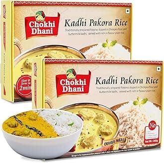 Chokhi Dhani Ready to Eat Kadhi Pakora Rice, Just Heat & Eat, Microwavable, (Pack of 2, 360g each)