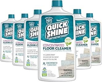 Quick Shine Multi Surface Concentrated Floor Cleaner 27oz, 6Pk | Use on Hardwood, Laminate, Luxury Vinyl Plank LVT, Tile & Stone | Dirt Dissolving & Powerful Cleaning | Each Bottle