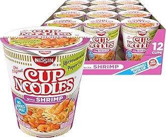 Cup Noodles Ramen Noodle Soup, with Shrimp, 2.25 Ounce (Pack of 12)