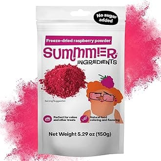 Summmer Freeze Dried Raspberry Powder for Baking - 5.29 Oz Sugar Free, 100% Natural Strawberries for Smoothies - Sustainably Grown, Gluten-Free, Vegan Baking Powder
