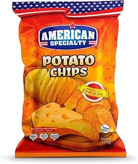 AMERICAN SPECIALTYPotato Chips - American Cheese 170g - Zero Cholesterol and Zero Trans Fat - Made From Premium Ingredients