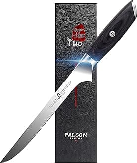 TUO Boning Knife, 7 inch Filet Knife for Trimming Meat & Fish, High Carbon German 1.4116 Steel, Ergonomic Handle with Gift Box - FALCON SERIES
