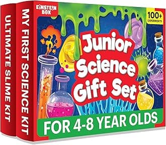 Einstein Box Junior Science Gift Set | 2-in-1 Set of My First Science Kit & Slime Kit for 4-6-8 Year Olds| Birthday Gift for Boys & Girls