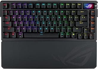 ROG Azoth Extreme 75 Custom Gaming Keyboard, Aluminum Chassis, Carbon Fiber Positioning Plate, Adjustable Gasket Mount, Three-Layer Dampening, Color OLED Touchscreen, ROG NX Snow Switches, PBT Keycaps