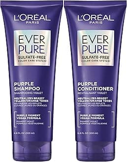 L’Oréal Paris EverPure Brass Toning Purple Sulfate Free Shampoo and Conditioner, 6.8 fl Ounce (Set of 2)