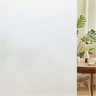 Lifetree Frosted Window Film Privacy: Opaque Glass Film for Glass Windows Static Cling Self-Adhesive Sun Blocker Window Frosting Film for Home Office Bathroom (Frosted, 90 * 200cm)