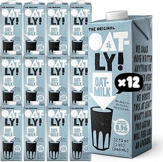 Oatly Original Oatmilk - Shelf-Stable, Creamy, Dairy-Free, Plant-Based Milk for Cereal, Smoothies, Baking & More (32 oz, 12-pack)