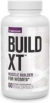 Jacked FactoryBuild-XT for Women - Muscle Builder for Women with VitaCherry, ElevATP, & Senactiv to Increase Muscle Growth, Muscle Recovery, & Boost Energy - 60 Count