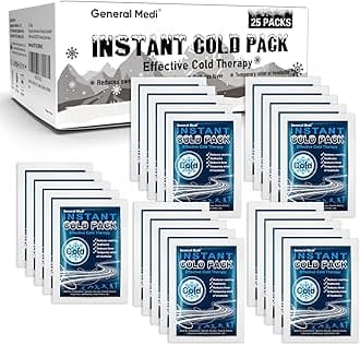 Instant Cold Pack (10x14cm) – Set of 25 Disposable Cold Therapy Packs for Pain Relief, Swelling, Inflammation, Sprains, Strained Muscles, Toothache – for Athletes & Outdoor Activities