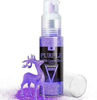 Edible Glitter Spray for Halloween - 20g Luster Dust Edible Glimmer Powder for Sparkling Cocktails, Cake, Cupcake, Beverage - Food Grade Shimmer Dust Powder for Baking, Drink, Candy Decoration(Purple)