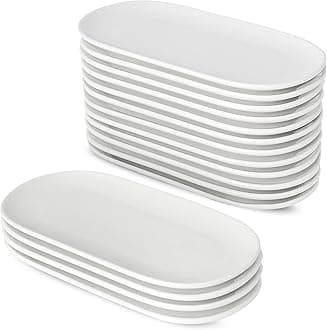 Ceramic Dessert Plates Set of 16, Small White Appetizer Plates 6.8 Inch, Porcelain Modern Serving Plate for Cake, Bread, Butter, Dishwasher, Microwave, Oven Safe