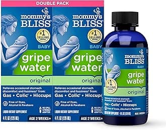 Mommy's Bliss Original Gripe Water, Gas and Colic Relief, Gentle and Safe, Made for Infants, 2 Weeks+, 8 Fl Oz (2 Bottles)