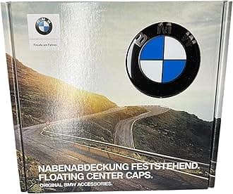 BMW 36122455269 Floating Center Caps Compatible with All Original Alloy Wheels with 5x120 Bolt Pattern 65mm Roundel (Set of 4)