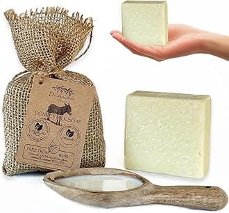 Donkey Milk Soap Bar, Organic Soap Bars Handcrafted the Traditional Way, Natural Chemical-Free, Used for Face Wash, Body Wash, Hand Cleansing and Daily Skin Care, Nourishing Cleanser