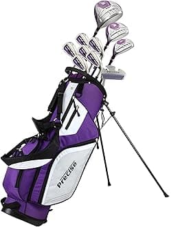 New Mens Complete Golf Club Set Driver, Fairway Wood, Hybrid, Irons, Putter & Stand Bag Regular Flex Right Handed