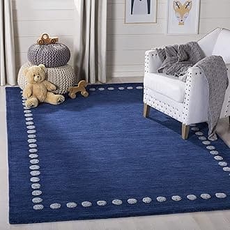 Zara Carpets Solid Plain Exported Quality Hand Made Carpets and Rug Size 5 Feet by 8 Feet (5x8 feet) Navy Blue
