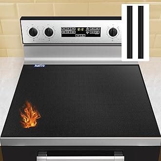 Fireproof Stove Cover, 30 x 21” Electric Stovetop Mat with 2 Silicone Gap Covers, Heat Resistant Induction Cooktop Protector, Fiberglass Flat Top Stove Cover, Dishwasher Safe, 600℉ Heat Resistant