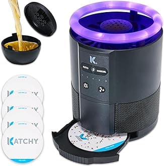 Duo – Indoor Flying Insect Trap with Scent Pod – Day & Night Effective – Mosquito, Fruit Fly, Gnat & Small Moth Catcher – Non-Zapper Trap with Blue UV Light & Fan Suction (Black)