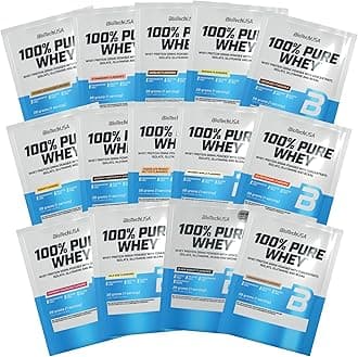 BioTechUSA100% Pure Whey | Protein Powder with BCAA and Glutamine | Gluten-Free, Palm Oil Free | 21g Protein per Serving, 14 * 28g, Variety Pack